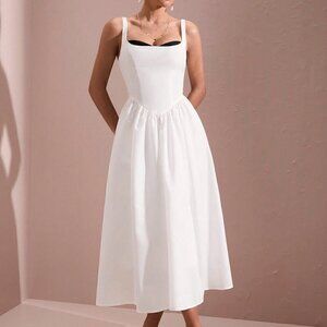 White Elegant Women's Summer Sleeveless Bodycon Corset Top